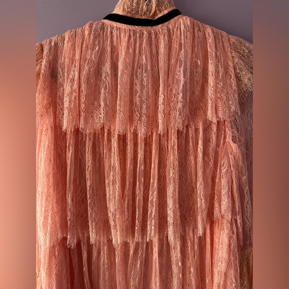 Alice + Olivia Joanie Tiered Ruffle Button-Down Dress - Picture 8 of 16